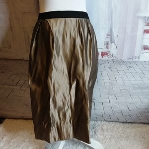 Whistles London metallic 100% silk skirt size 8